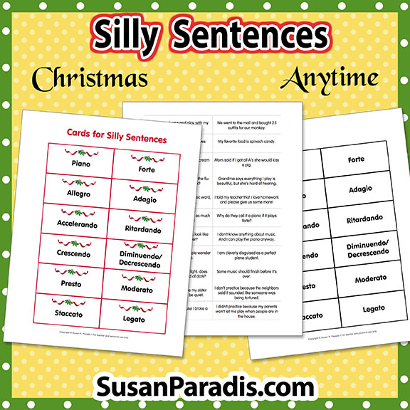 Silly Sentences - Susan Paradis Piano Teaching ResourcesSusan Paradis ...