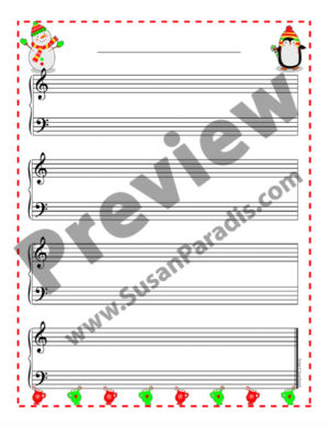This cute bundle of decorated Holiday Staff Paper will inspire your beginning composer to write their own music!