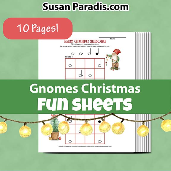 Gnome’s Christmas Fun Sheets