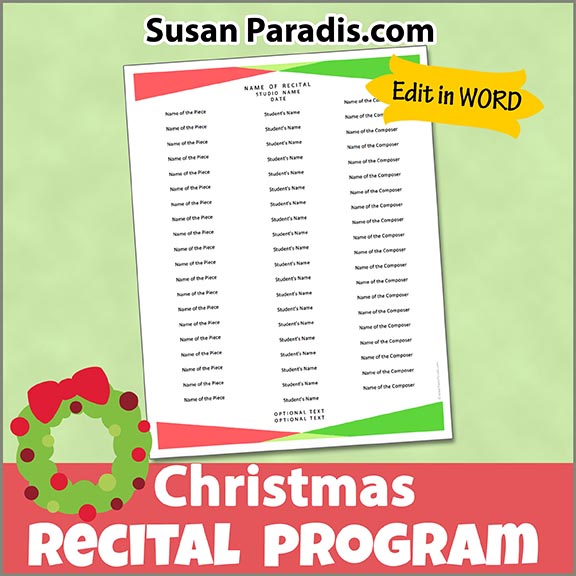 Christmas Abstract Recital Program
