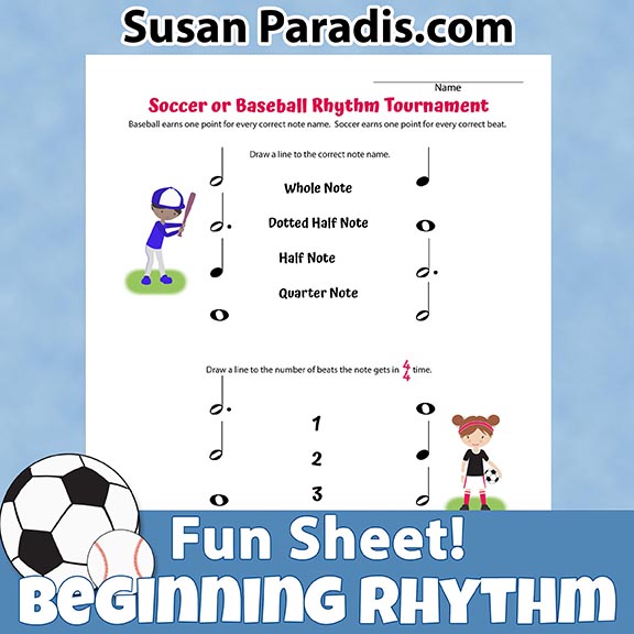 Soccer and Baseball Rhythm Sheet